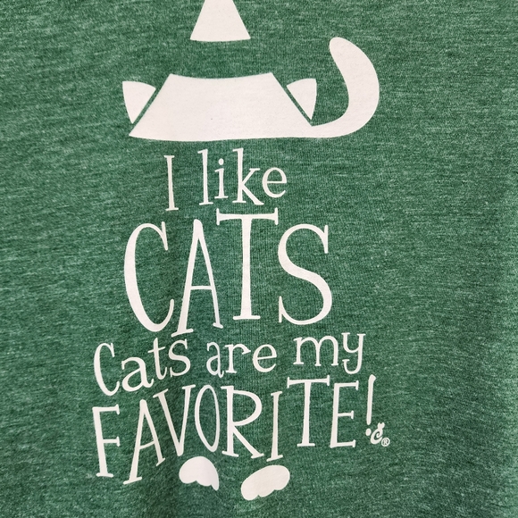 Cat Lady I like cats cats are my favorite! Elf graphic v-neck t-shirt woman's S - Picture 4 of 7